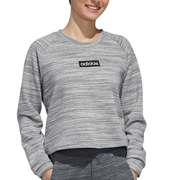 Adidas Cropped Essentials Light Weight Sweatshirt - Picture 1 of 10